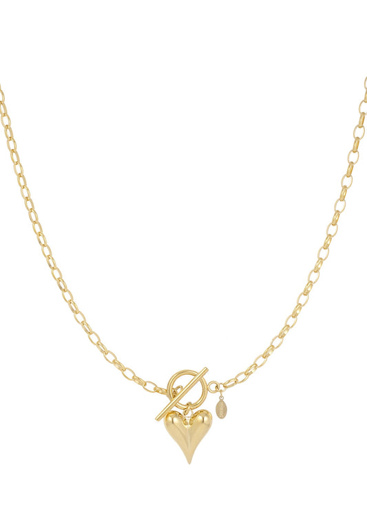 Schakelketting heart goud