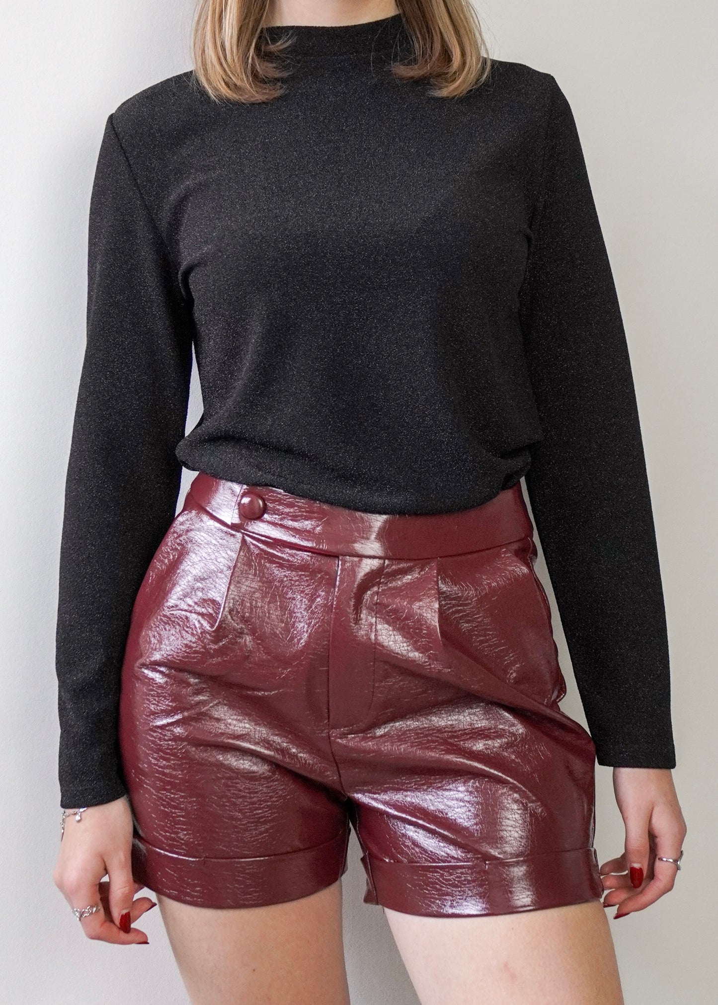 Glitter top zwart met turtleneck - Styles And More