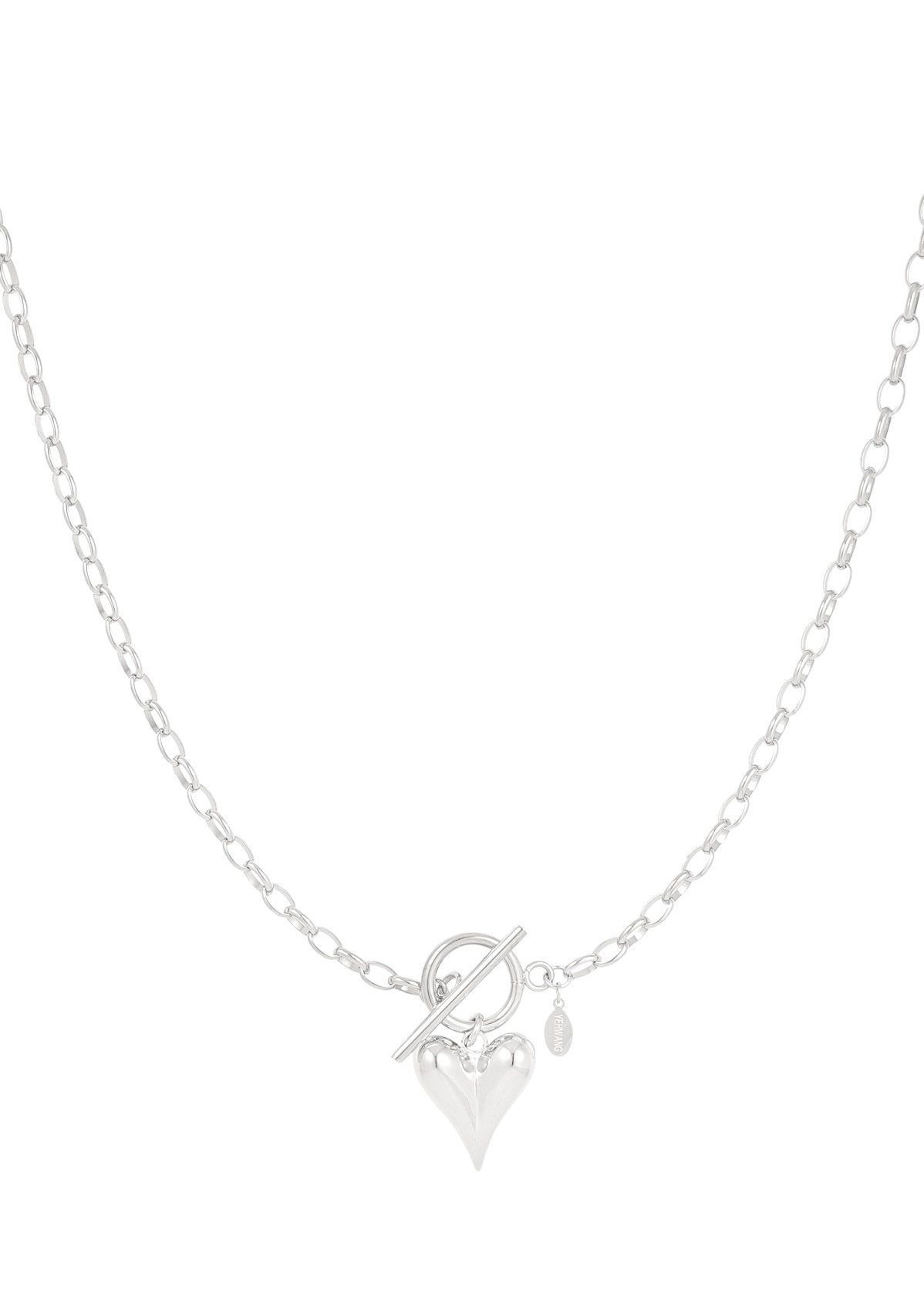 Schakelketting heart zilver